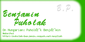 benjamin puholak business card